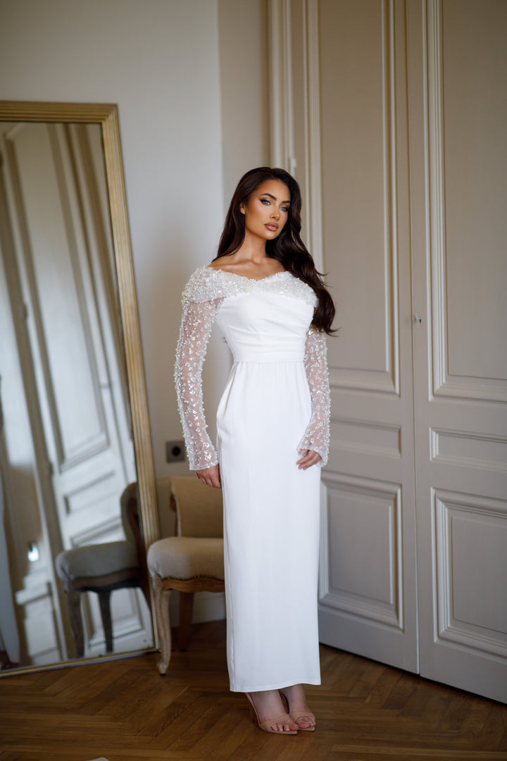 Robe de soirée blanche cérémonie