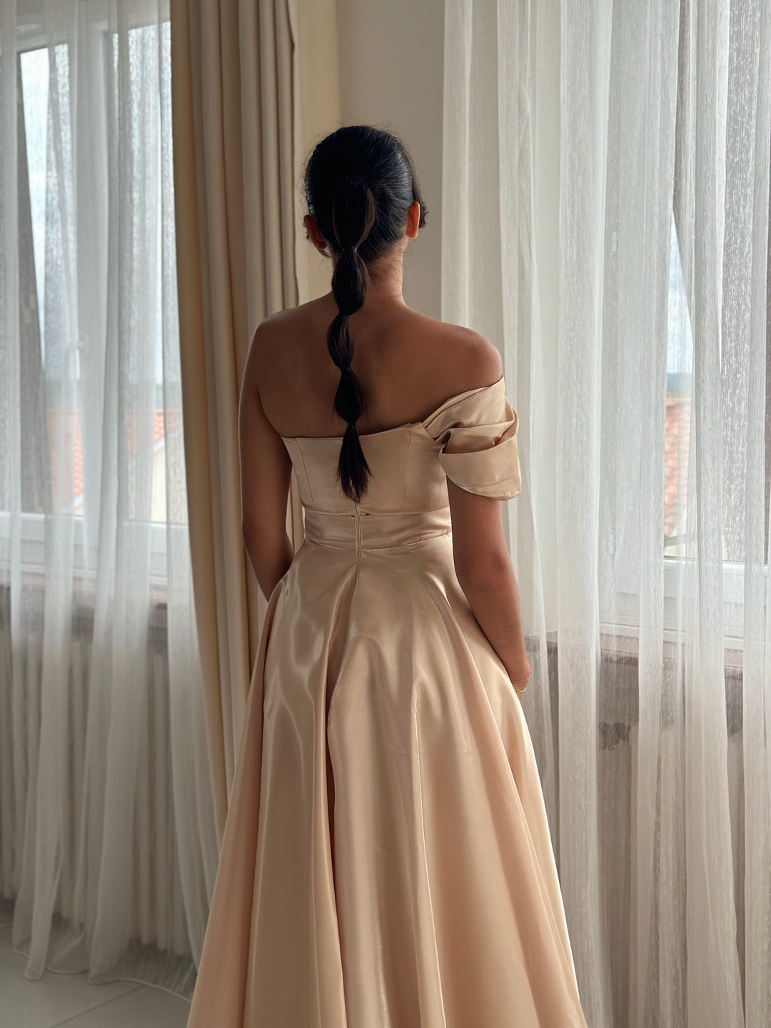 Robe de soirée champagne