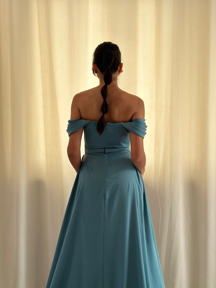 Robe de soirée vert d'eau