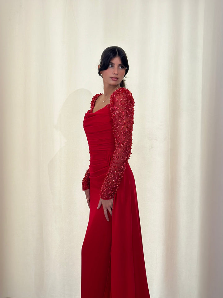 Robe de soirée rouge élégante