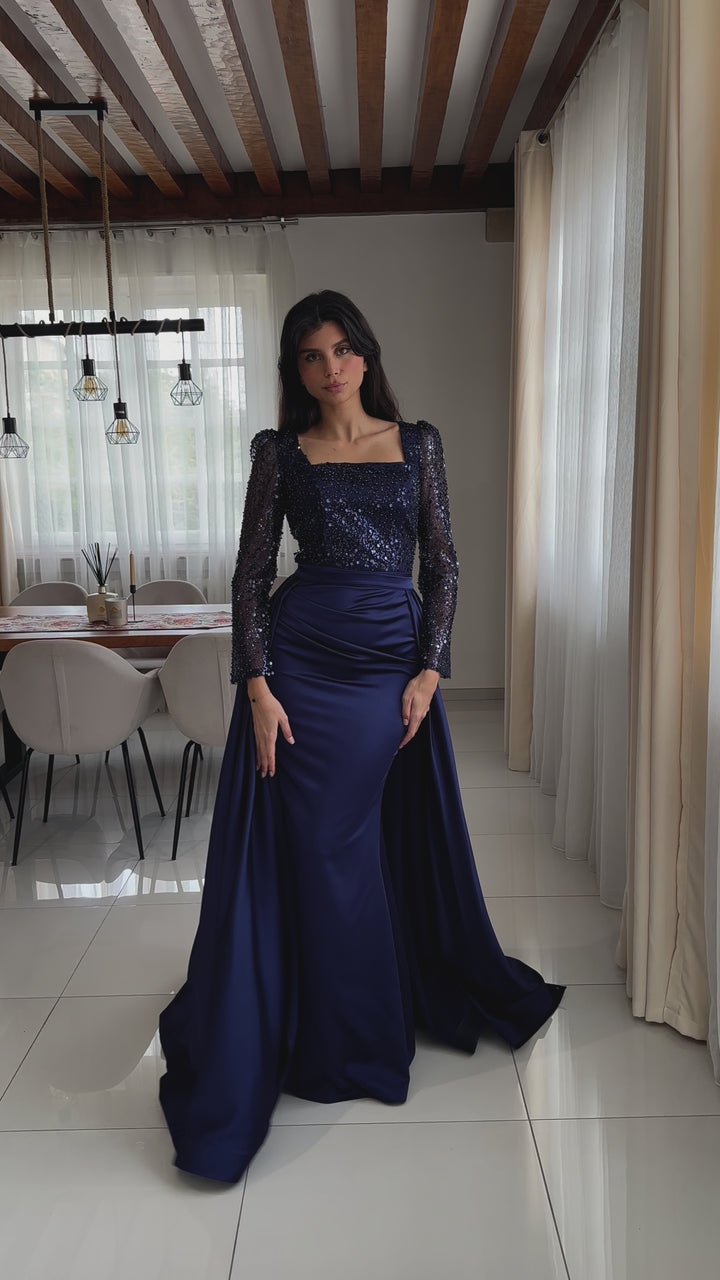 Robe de soirée manche longue