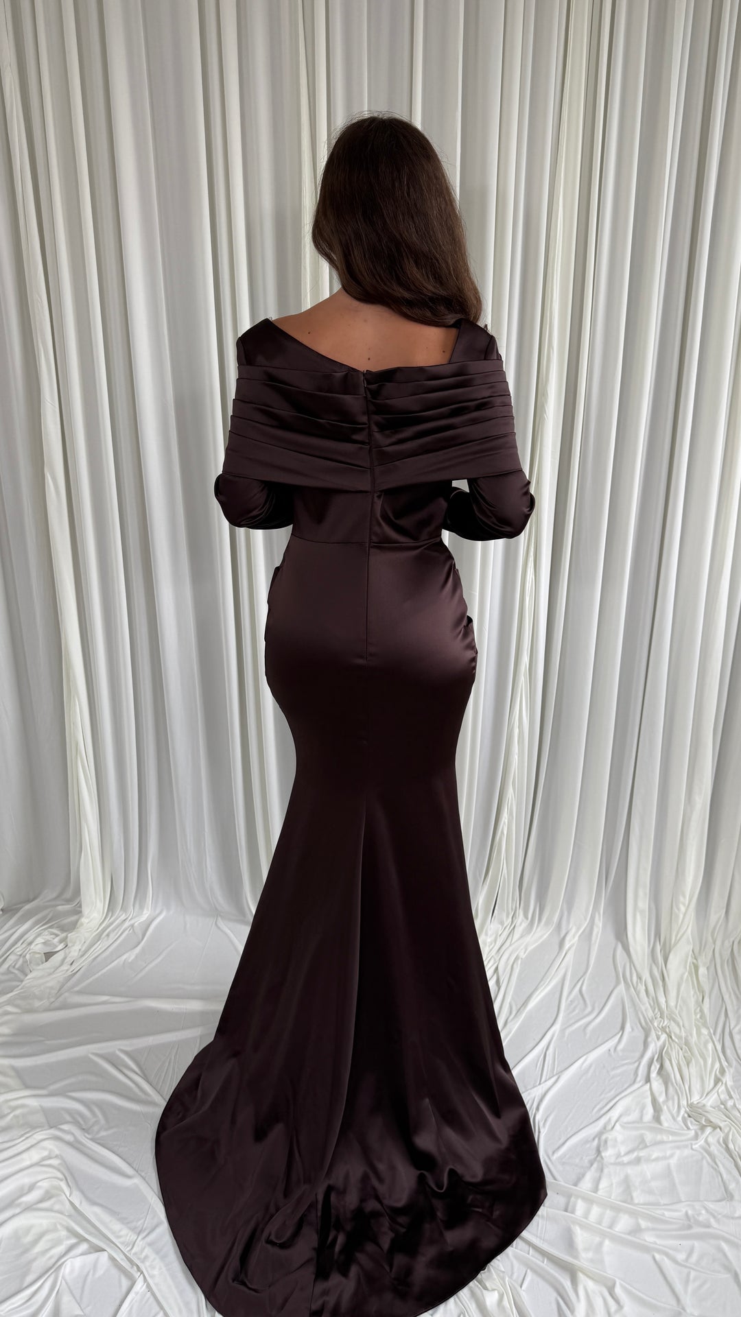 Brown Mermaid Evening Dress - Laura