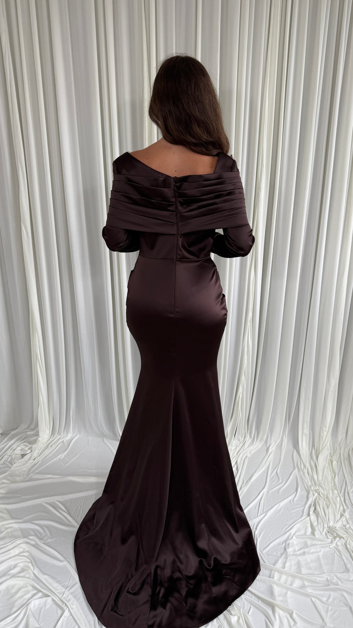 Brown Mermaid Evening Dress - Laura