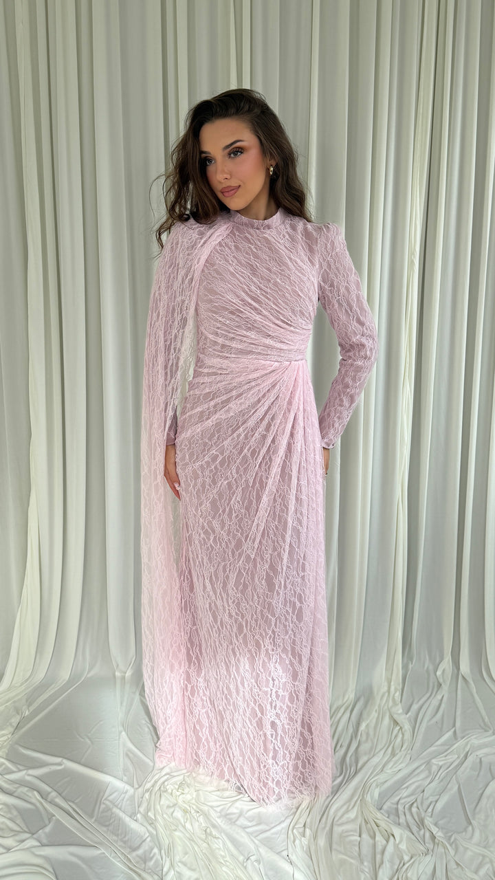 Modest pink aftenkjole - Enisa