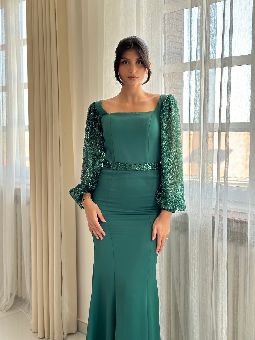 Robe de soirée vert 