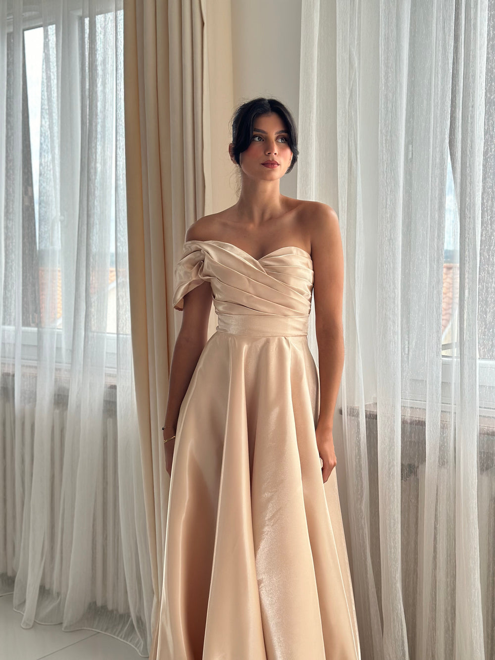 Robe de soirée champagne