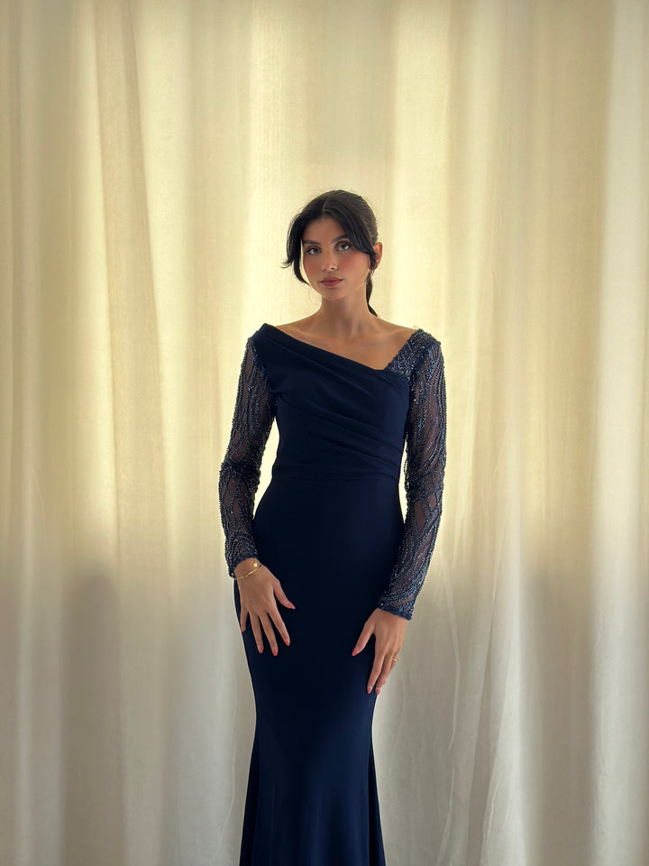 Robe de soirée bleu marine