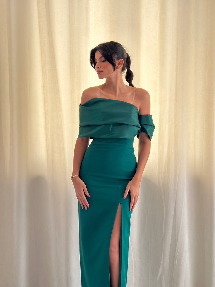 robe de soirée vert élégante