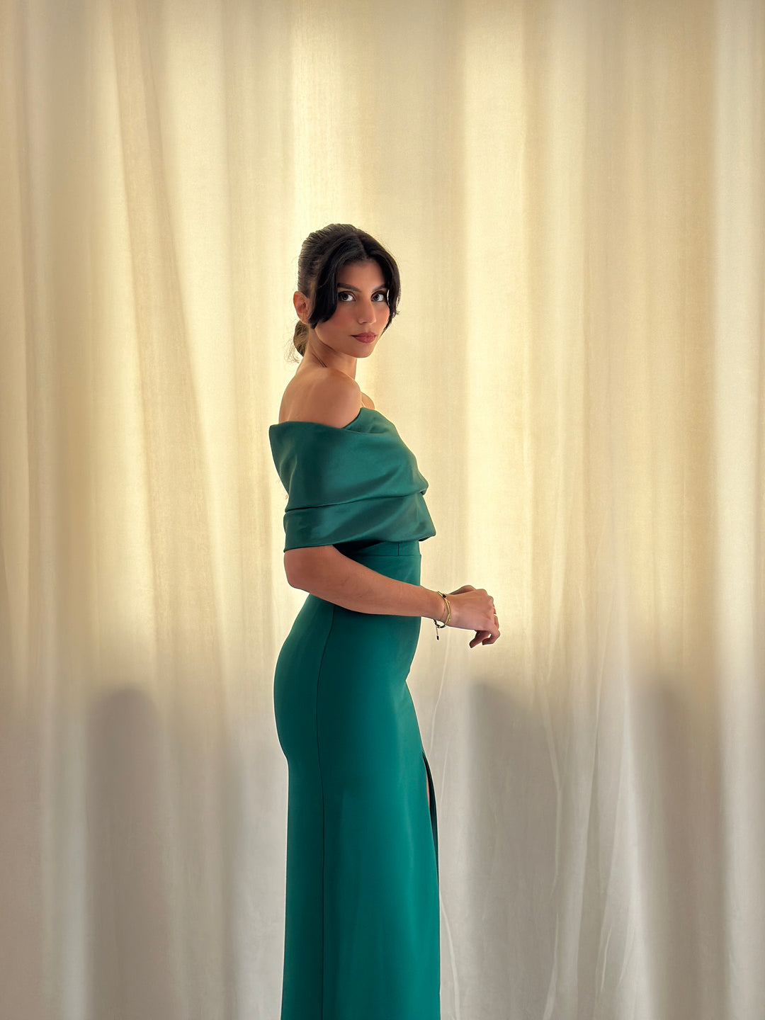 robe de soirée vert élégante