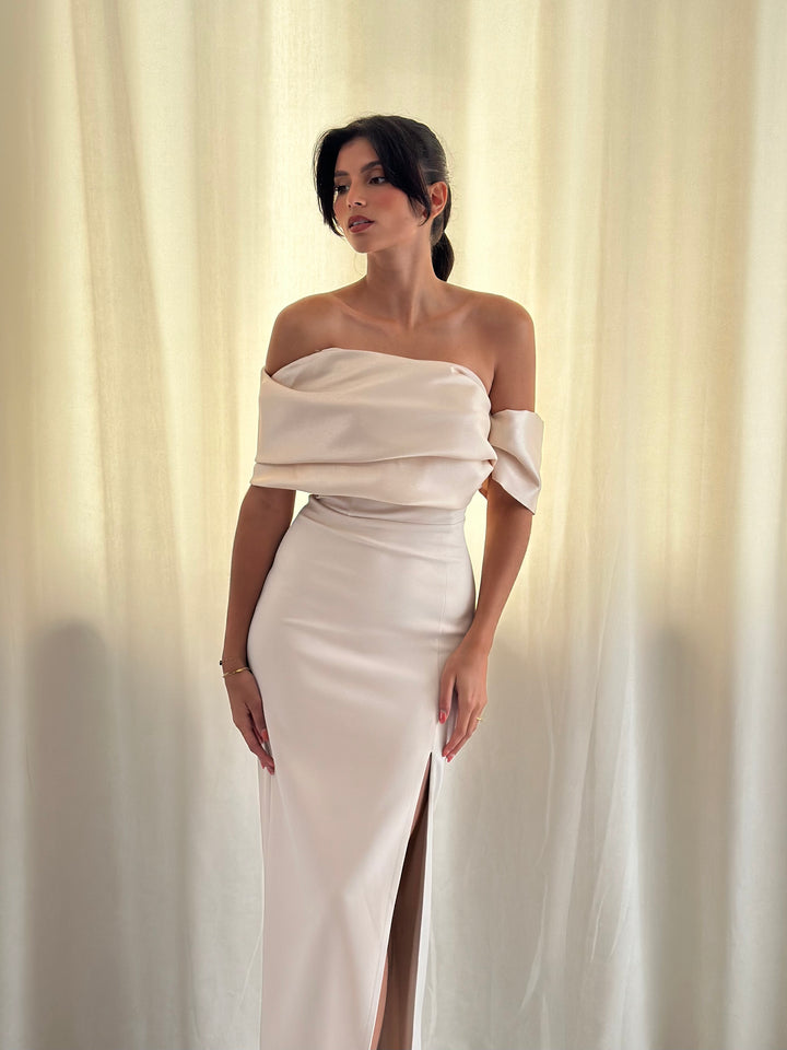 Robe de soirée beige 