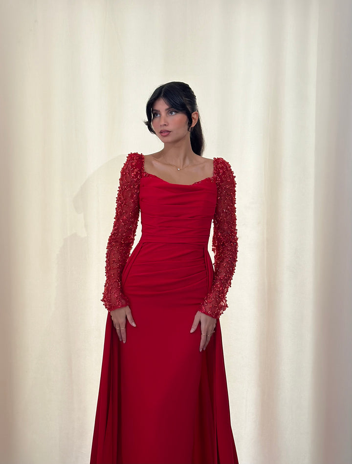 Robe de soirée rouge élégante