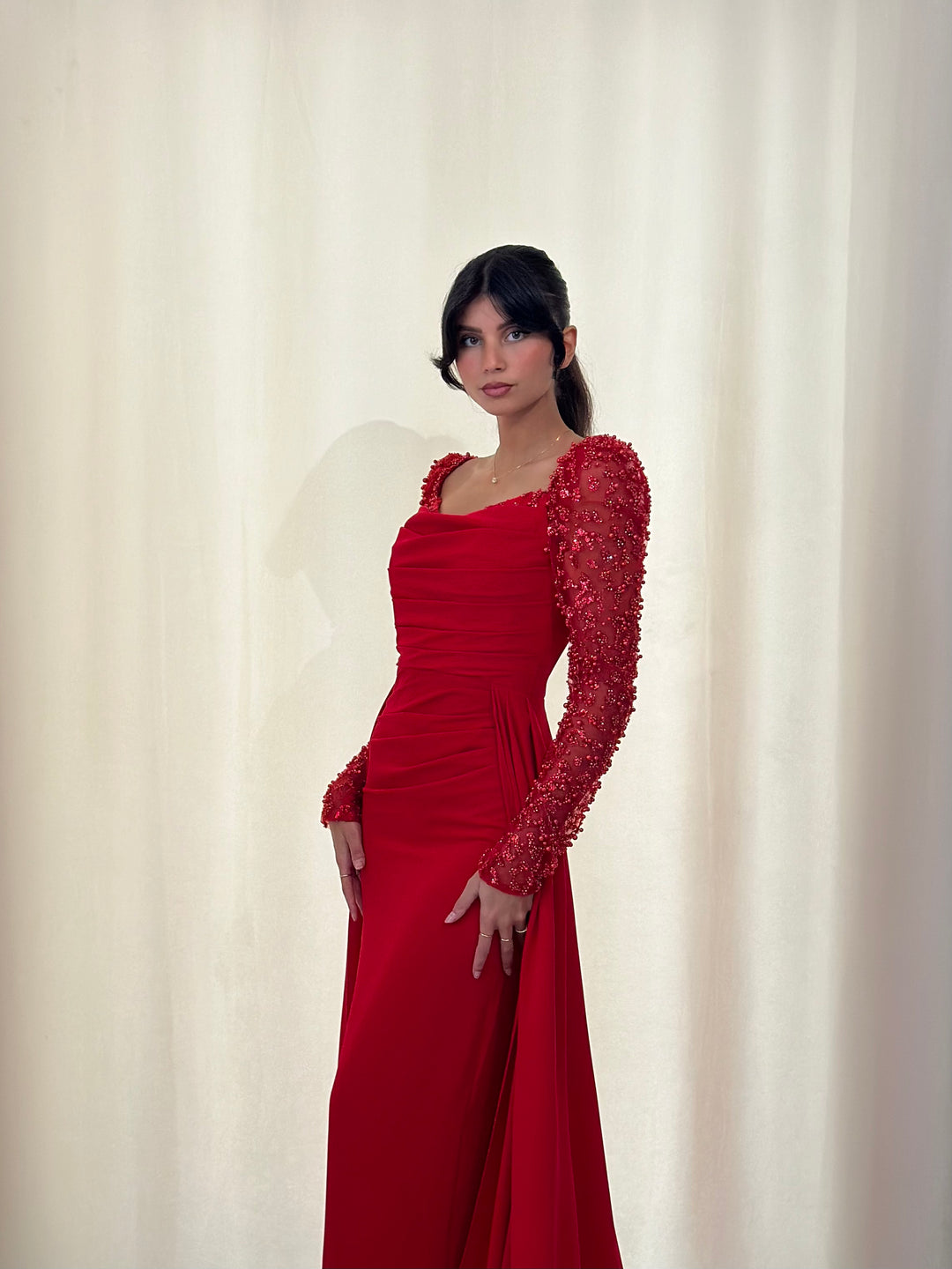 Robe de soirée rouge élégante