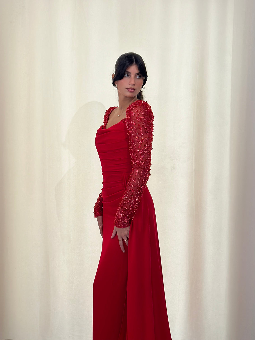 Robe de soirée rouge élégante