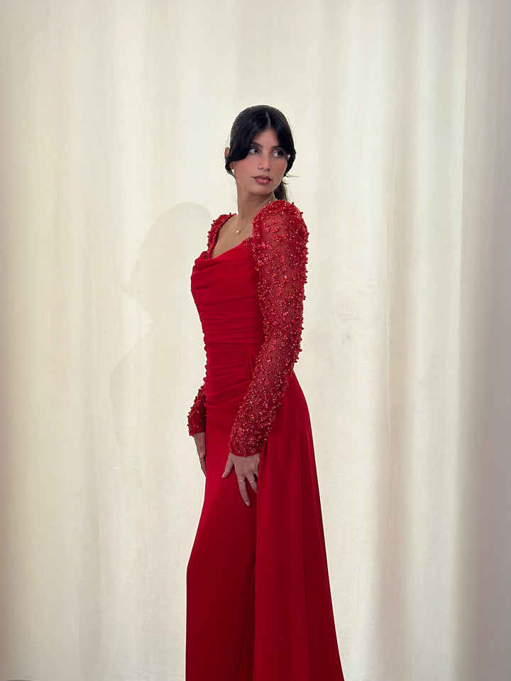 Robe de soirée rouge élégante