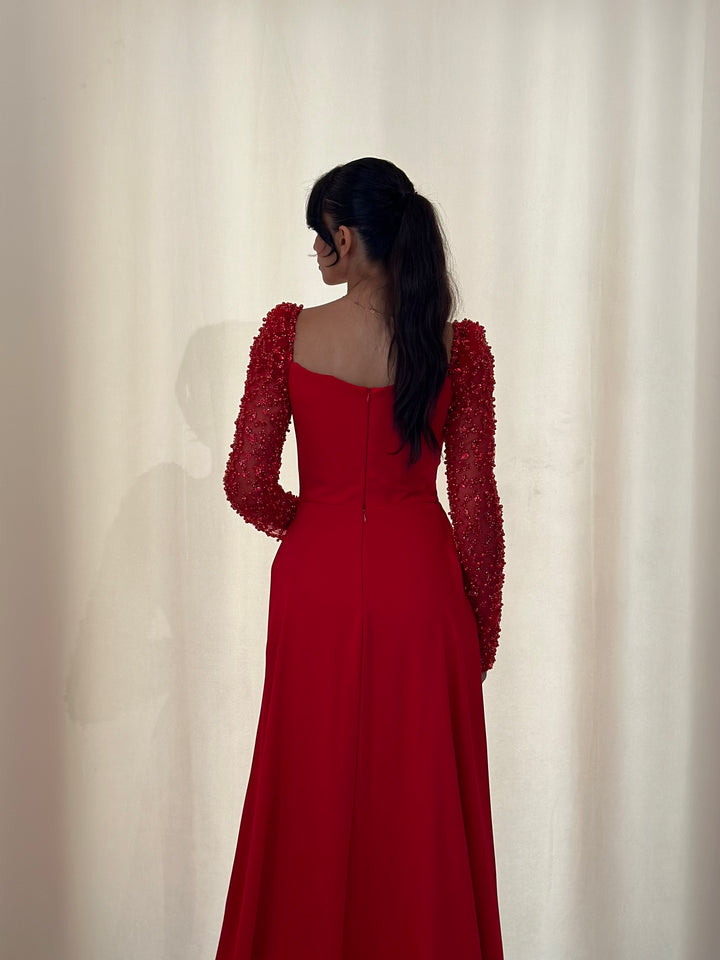 Robe de soirée rouge élégante