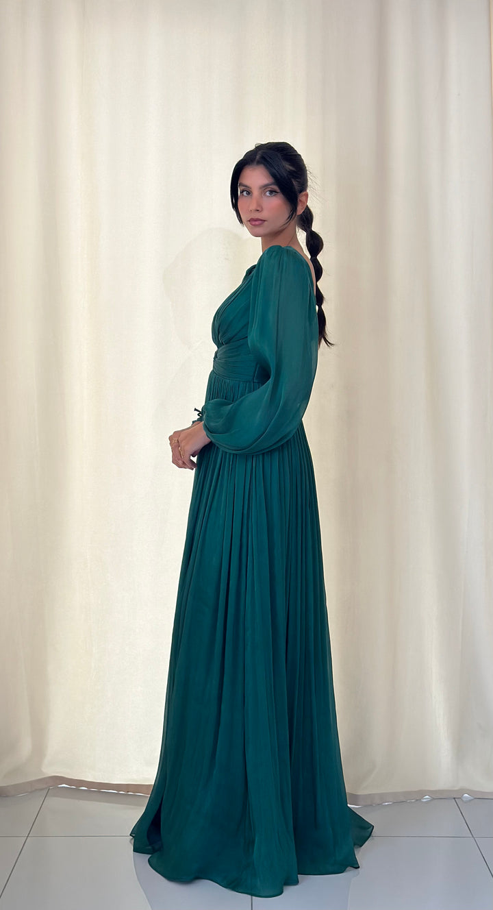 robe de soirée pour femme de couleur vert