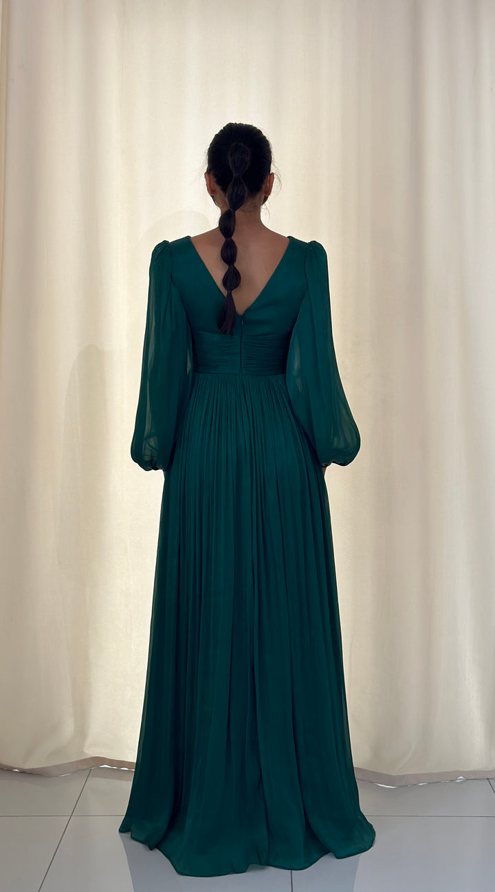 robe de soirée pour femme de couleur vert