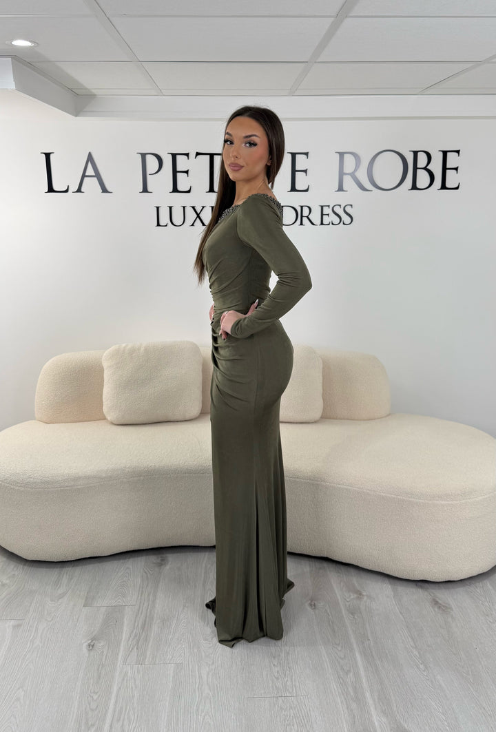 Robe de soirée kaki - Liyana LaPetiteRobe