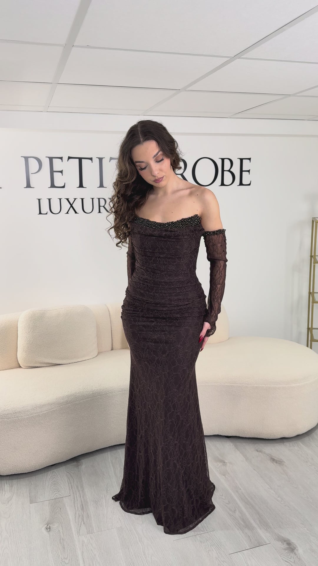 Vestido de noche marrón - Reyhan