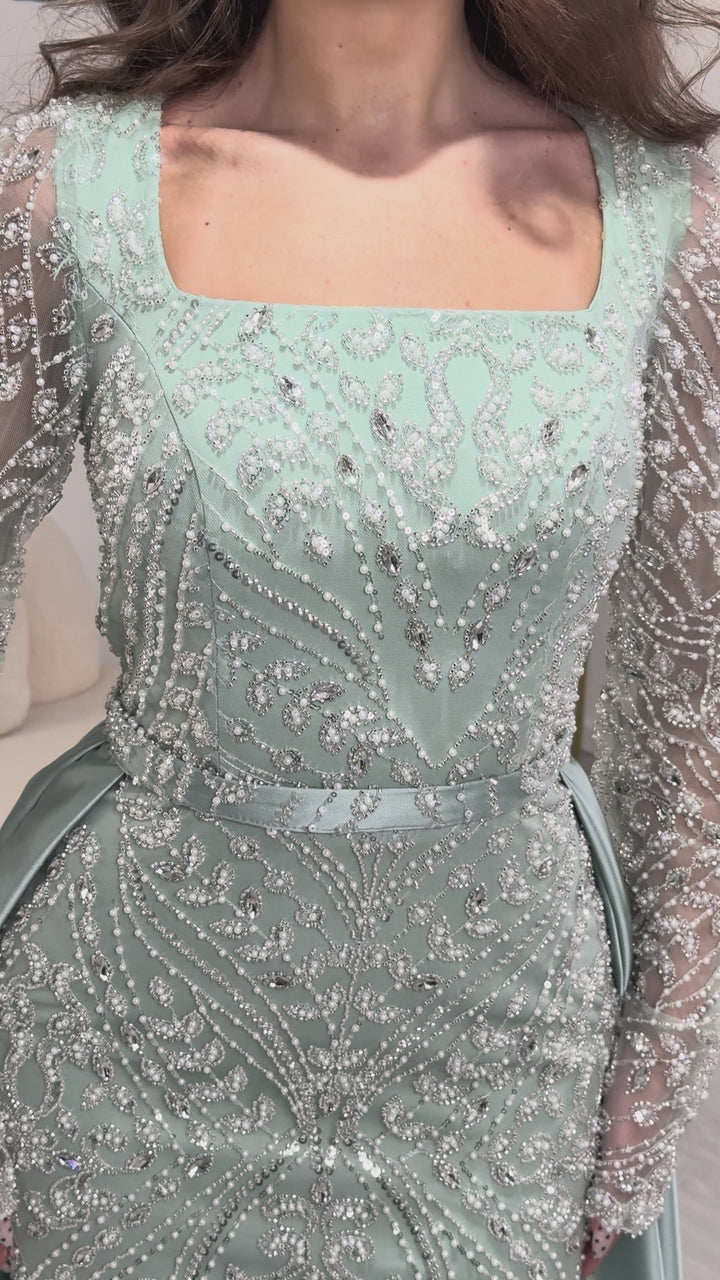 Robe de soirée vert d'eau - Rana