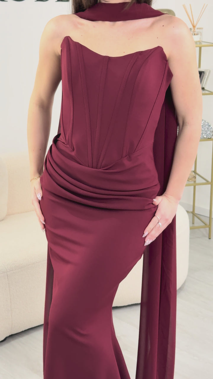 Robe de soirée bordeaux - Asmin