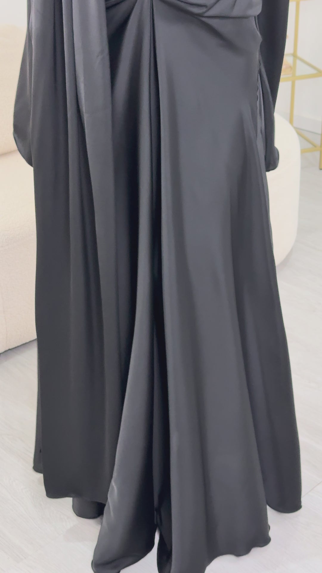 Robe de soirée modeste noire - Sirine