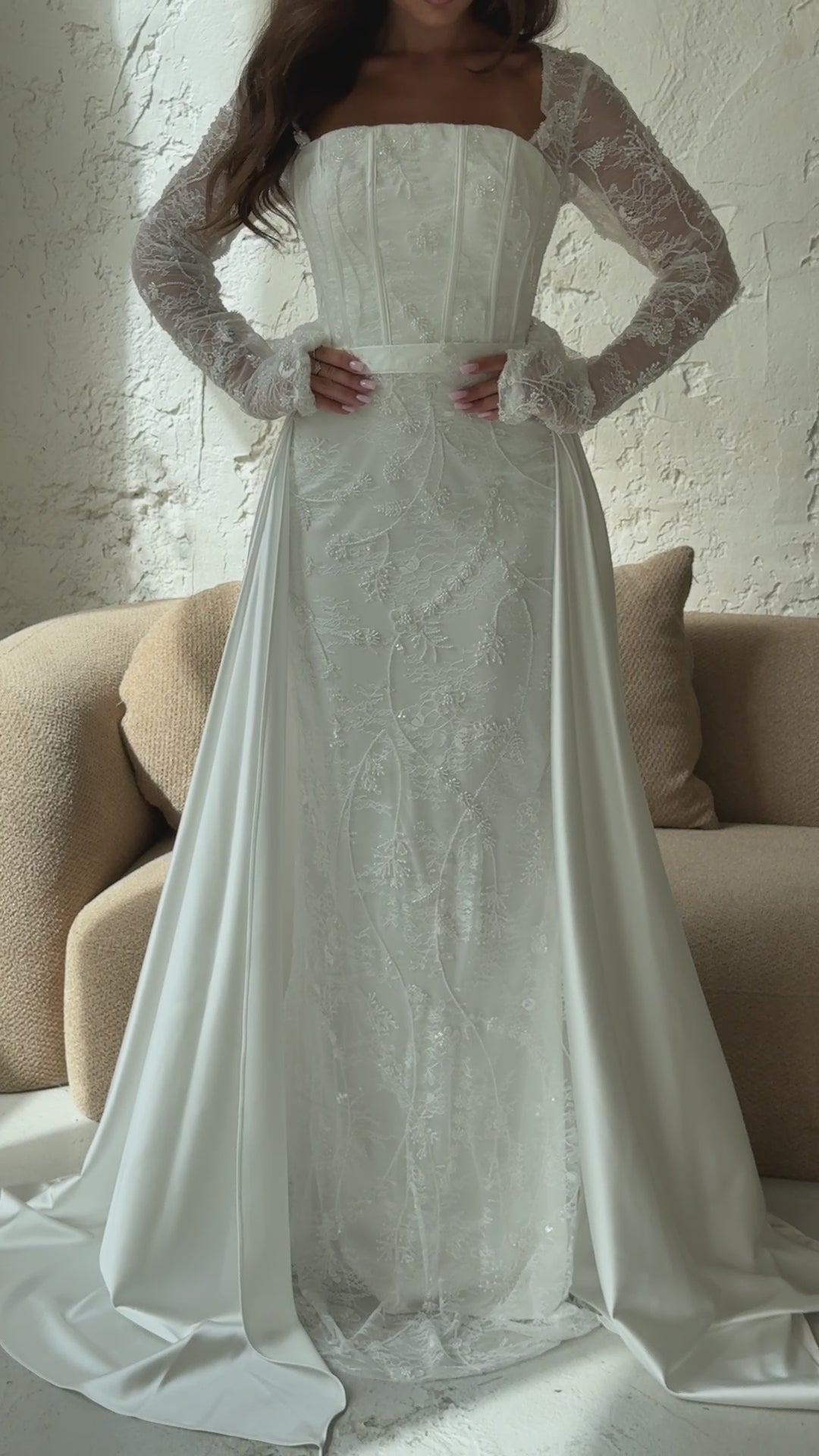 Robe de mariée Milena portée et en mouvement
