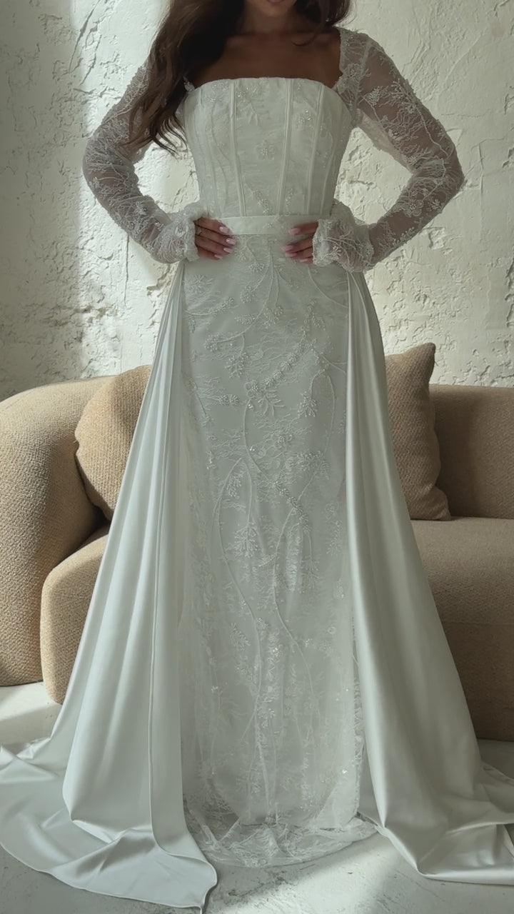 Robe de mariée Milena portée et en mouvement