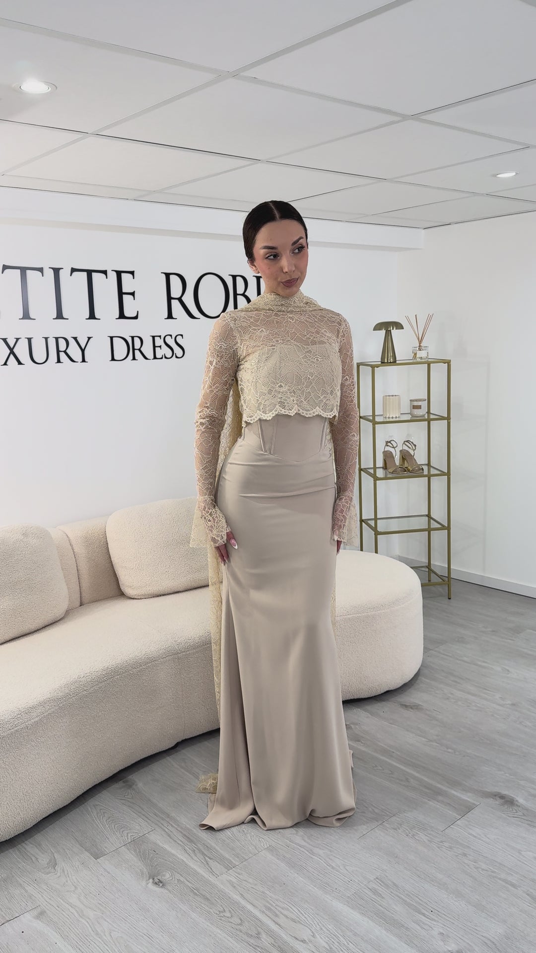 Robe de soirée beige - Bella