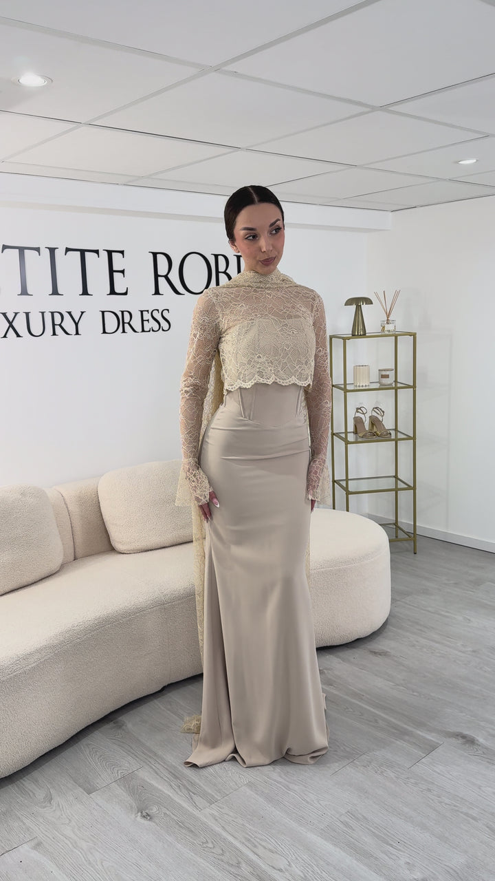 Robe de soirée beige - Bella