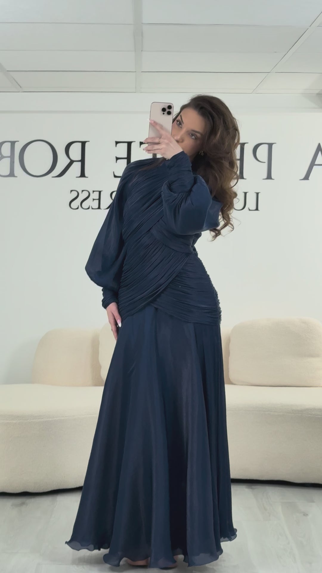 Vestido de noite modesto da Marinha – Ceilão