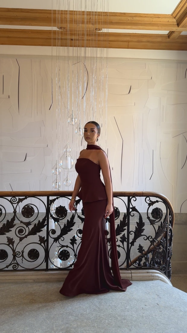 Elegant brown gala dress - Adela