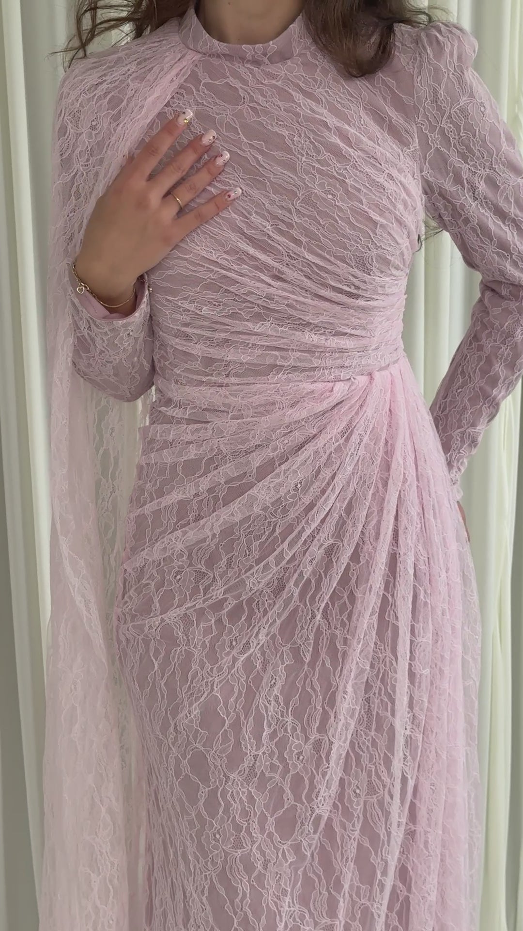Modest pink aftenkjole - Enisa