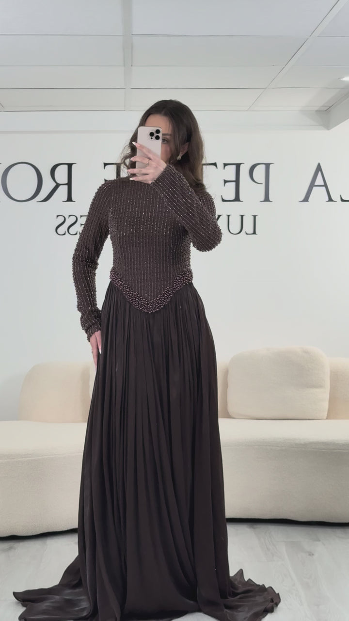 Brown evening dress - Diane