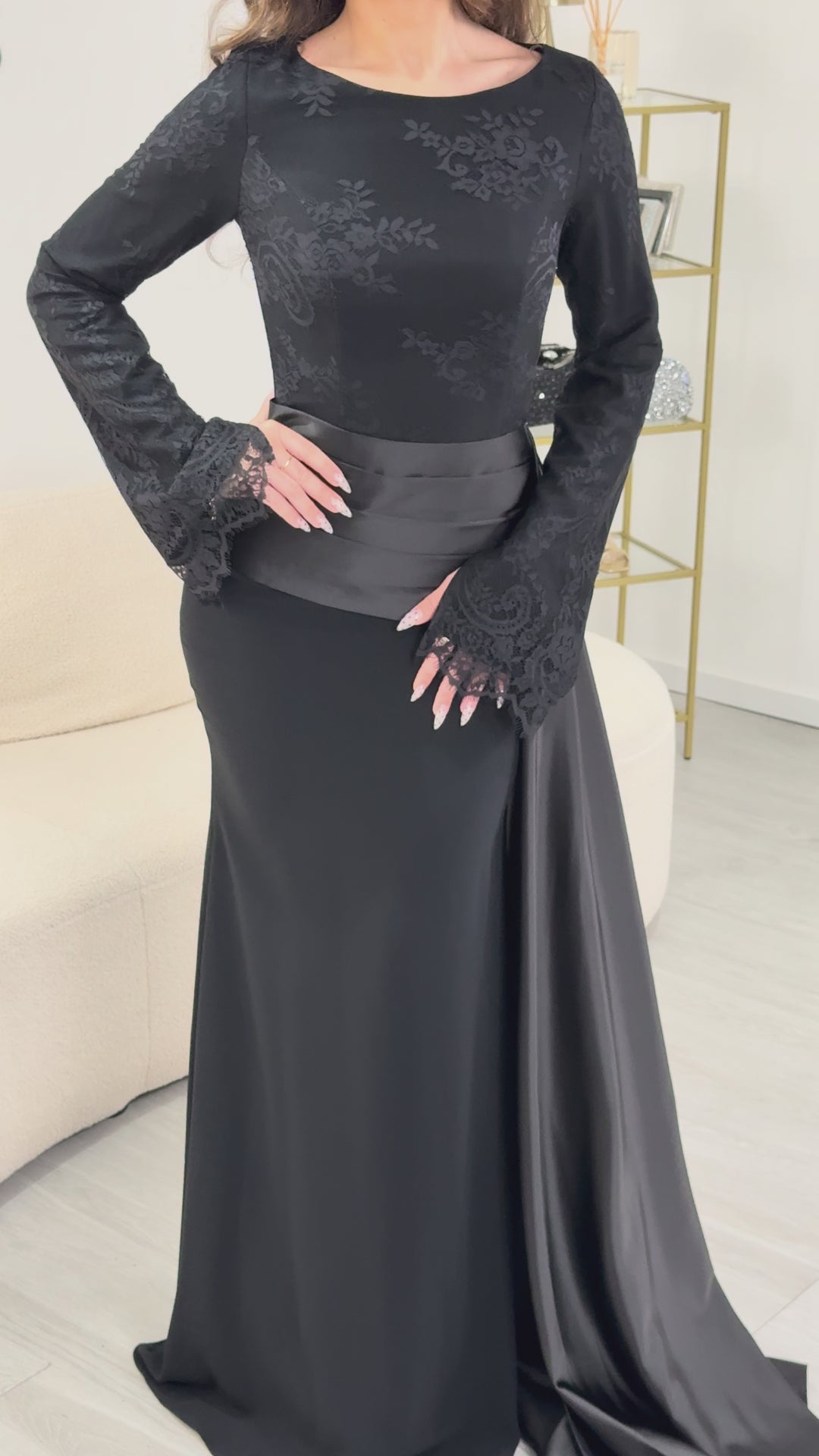 Robe de soirée noire - Elina
