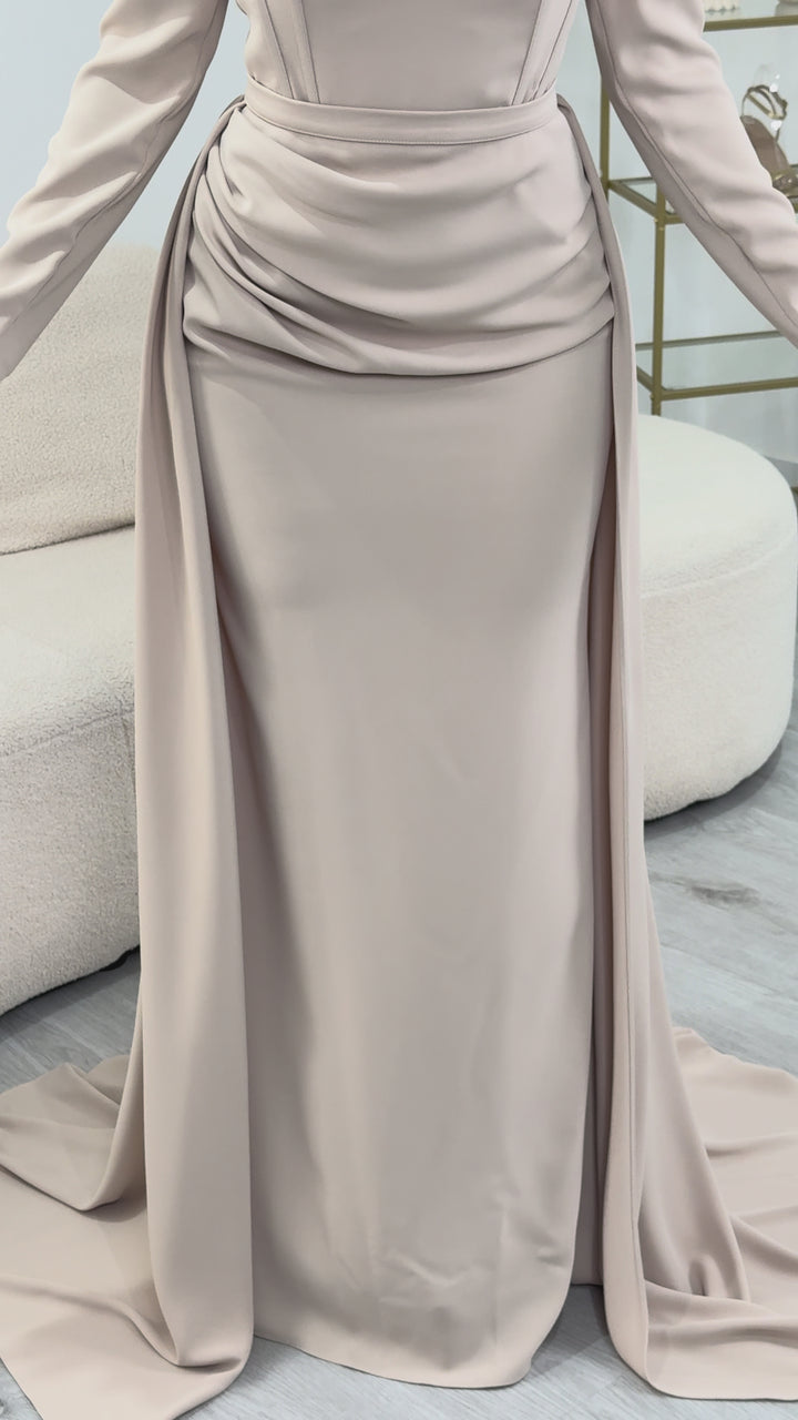 Robe de soirée beige - Selen