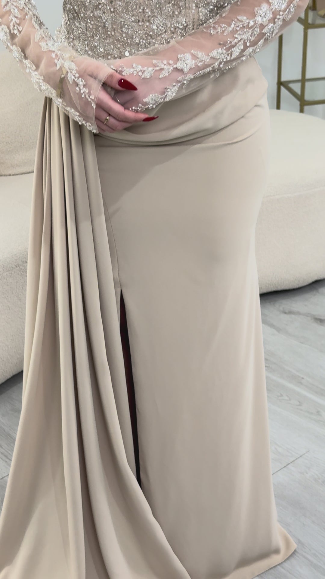 Beige evening dress - Laya