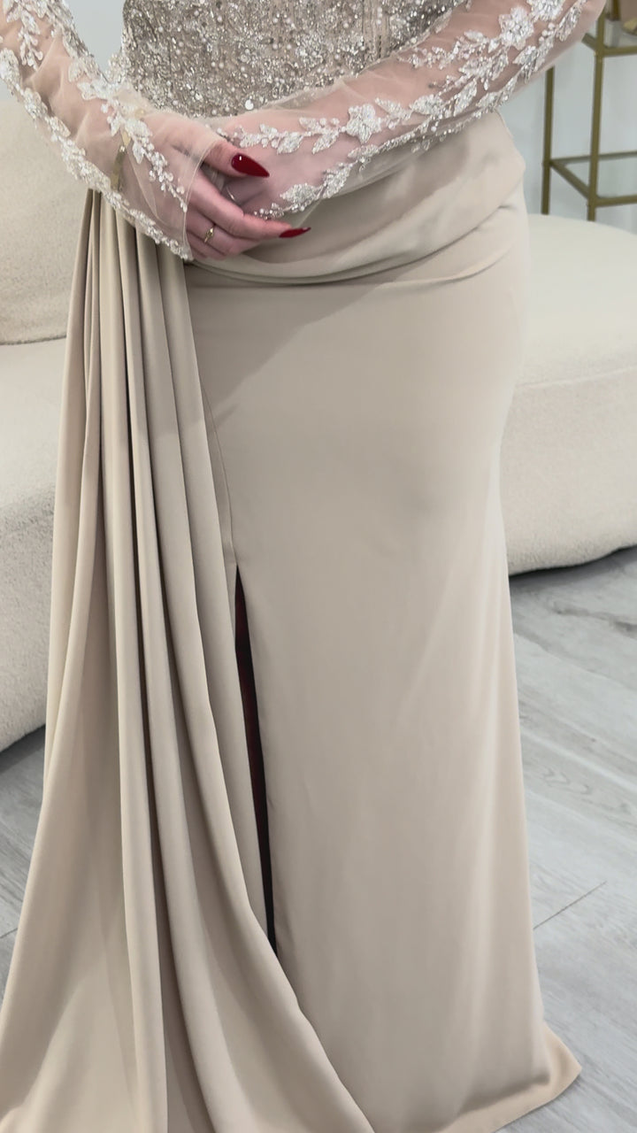 Beige evening dress - Laya