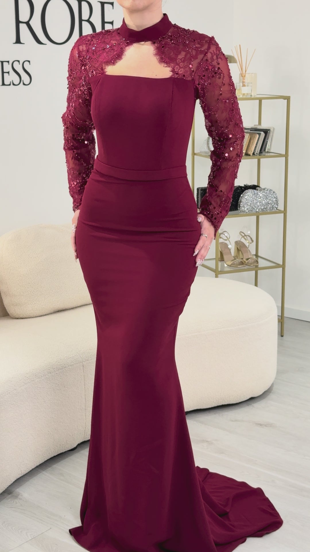 Robe de soirée bordeaux - Alba