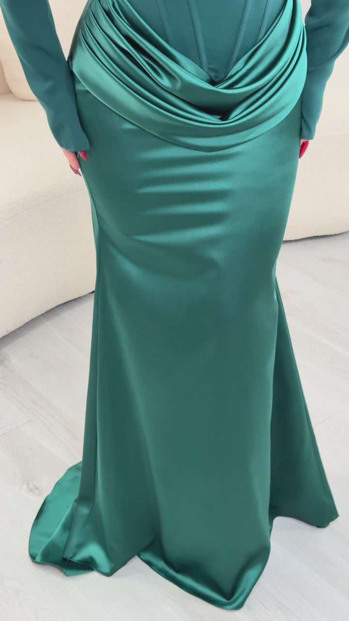Robe de soirée vert émeraude - Melisa