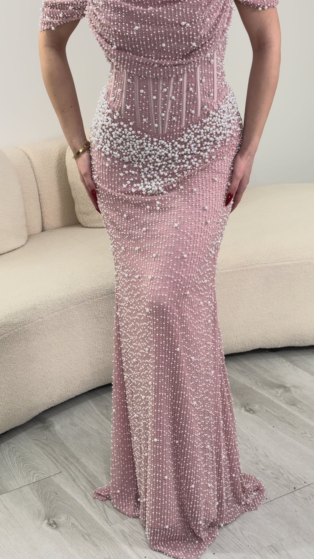 Vestido de noite rosa - Fiora