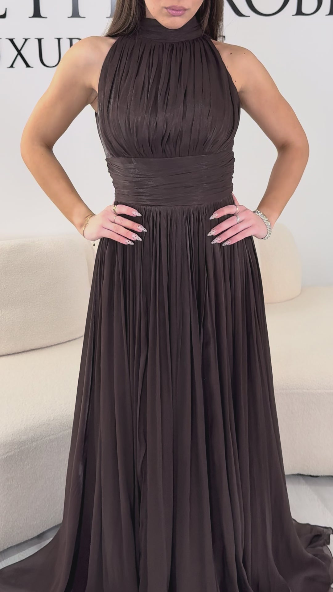 Robe de soirée marron - Lisena