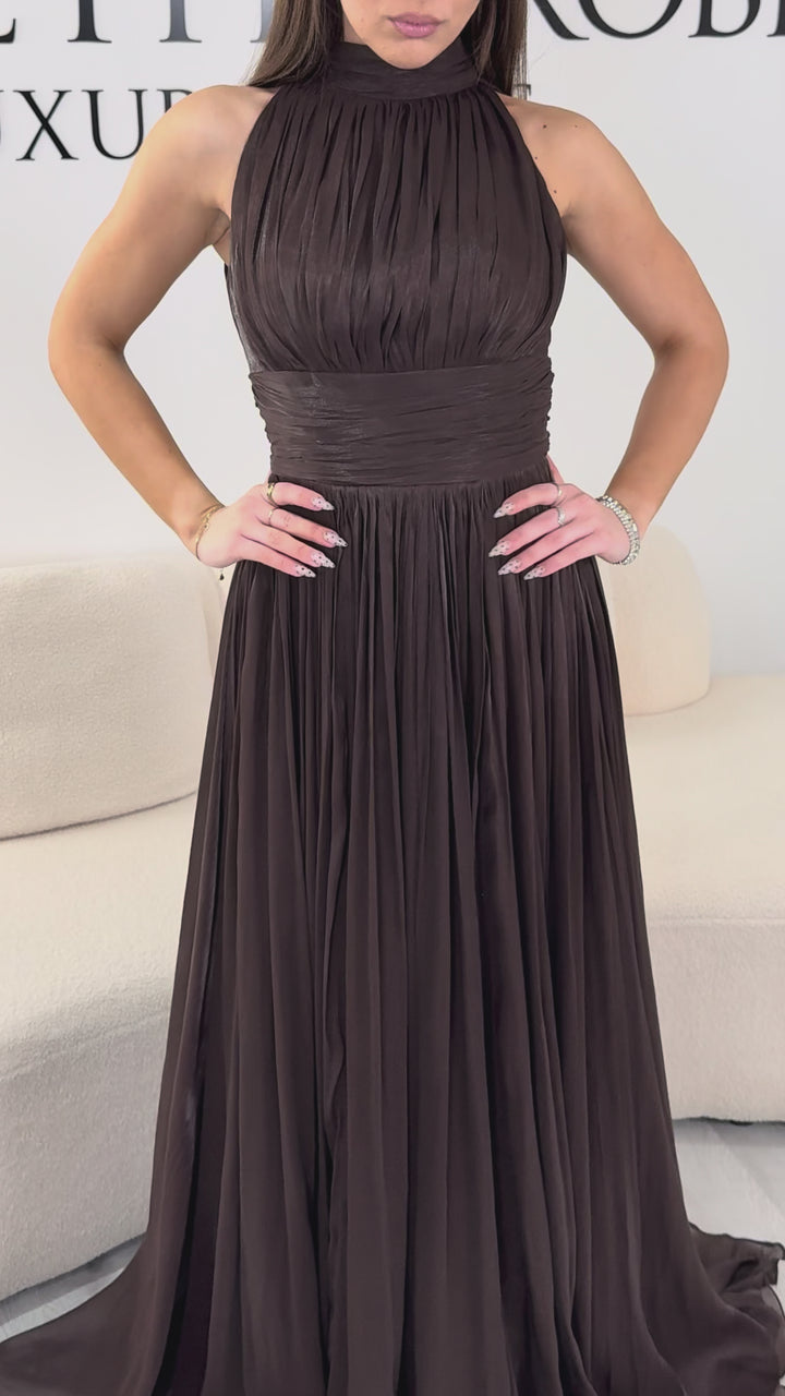 Robe de soirée marron - Lisena
