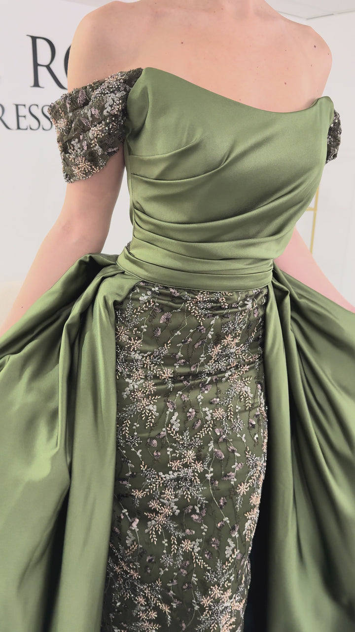 Robe de soirée kaki - Rouslana