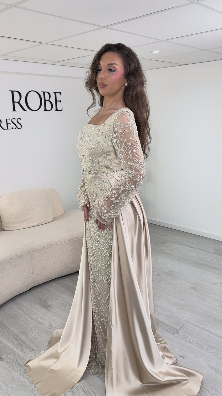 Robe de soirée beige - Rana