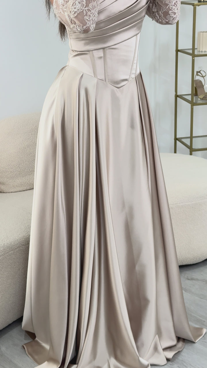 Beiges Abendkleid - Efnan