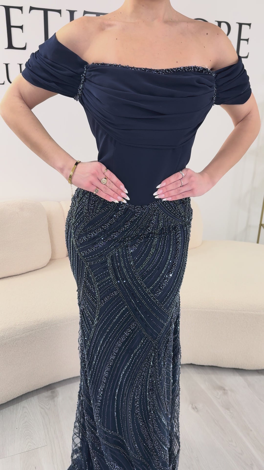 Robe de soirée bleu marine - Arya