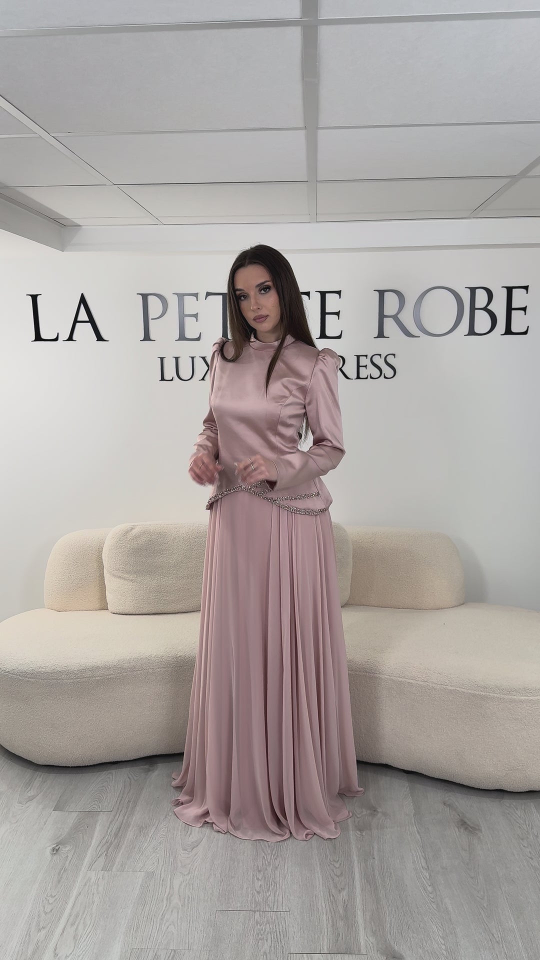 Abito da sera rosa modesto - Sema