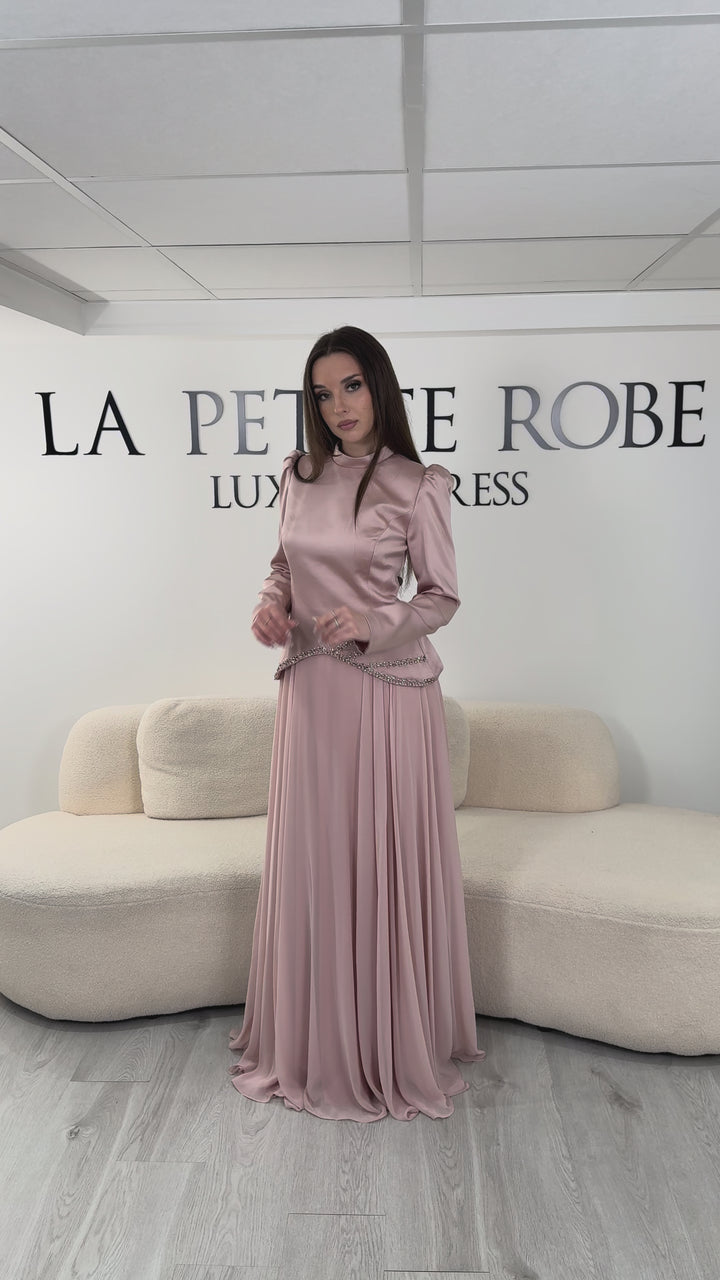 Abito da sera rosa modesto - Sema