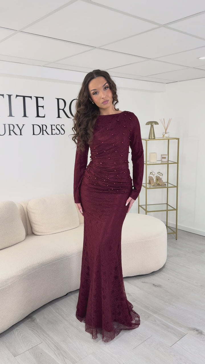 Burgundy evening dress - Pelin